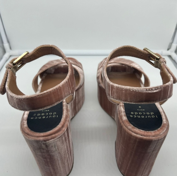 LAURENCE DACADE Helissa Pink Velvet Leather Platform Sandals Heels sz 41 - Picture 13 of 16